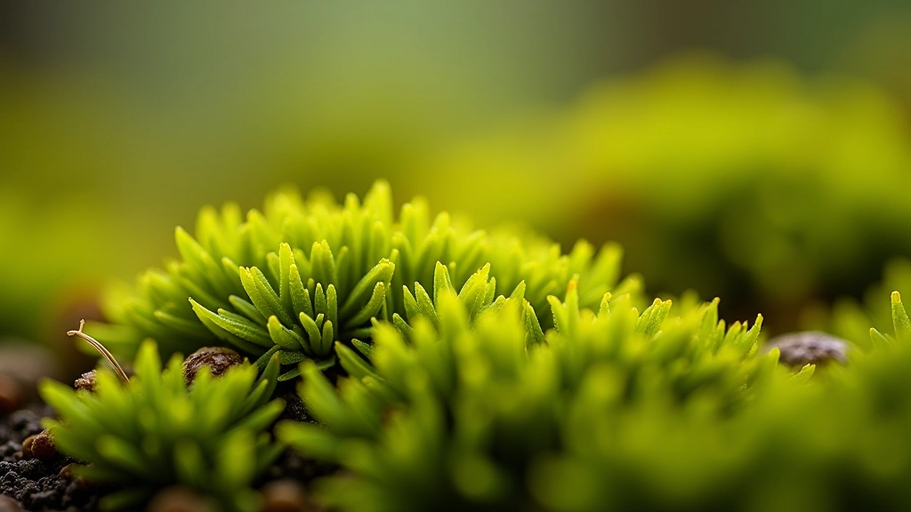 Close-up of sphagnum moss and bog vegetation showing layered plant growth typical of Irish wetlands